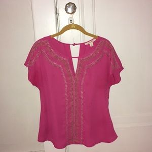 Embroidered pink blouse